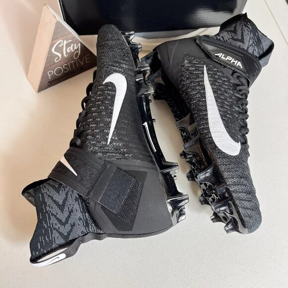 Nike Alpha Menace Elite 2 Black‎ Football Cleats (AO3374-001) Men Size 13 - Picture 8 of 10